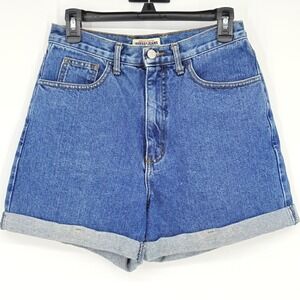 Vintage 1990's Guess Cuffed Jean Shorts High Waist Relaxed Fit Women's Size 31